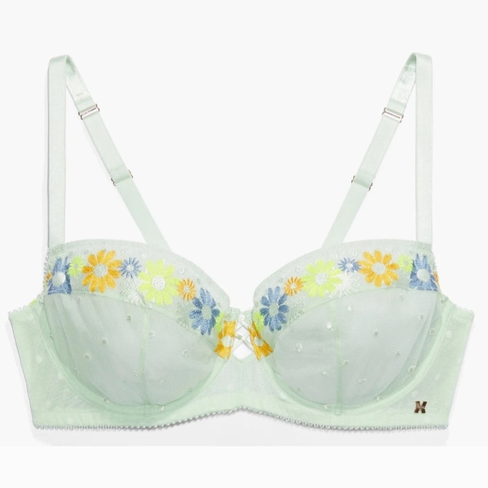 Savage X Fenty Floral Embroidered Unlined Balconette Bra |  38C